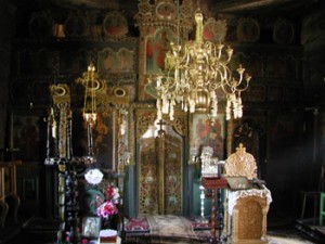 The Orthodox iconostasis in the wood church of Co Bacau, Romania, founded in 1808 by Dr. Constantin ROMAN's maternal ancestors